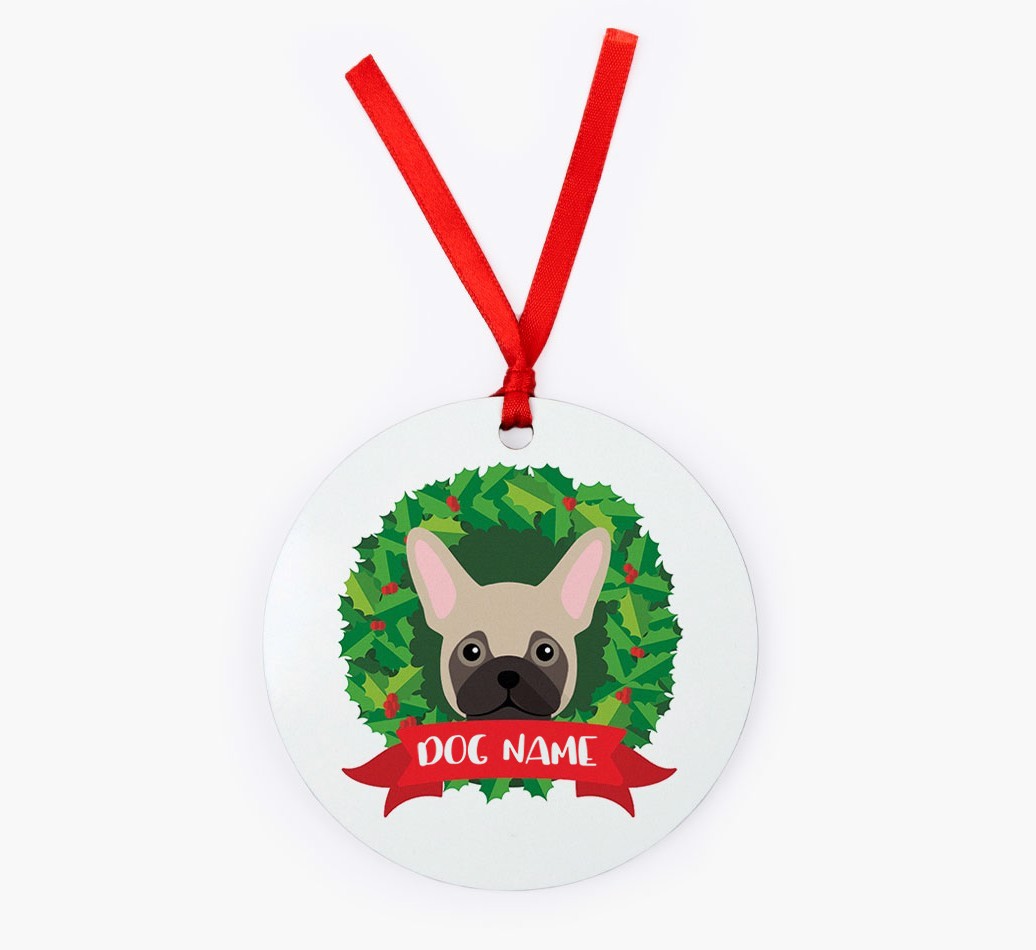 'Christmas Wreath' - Personalised {breedFullName} Christmas Decoration