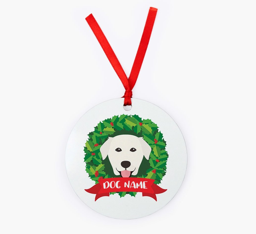 'Christmas Wreath' - Personalised {breedFullName} Christmas Decoration