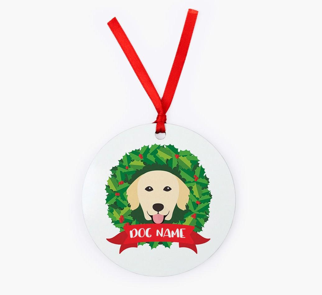 'Wreath' - Personalized {breedFullName} Christmas Decoration