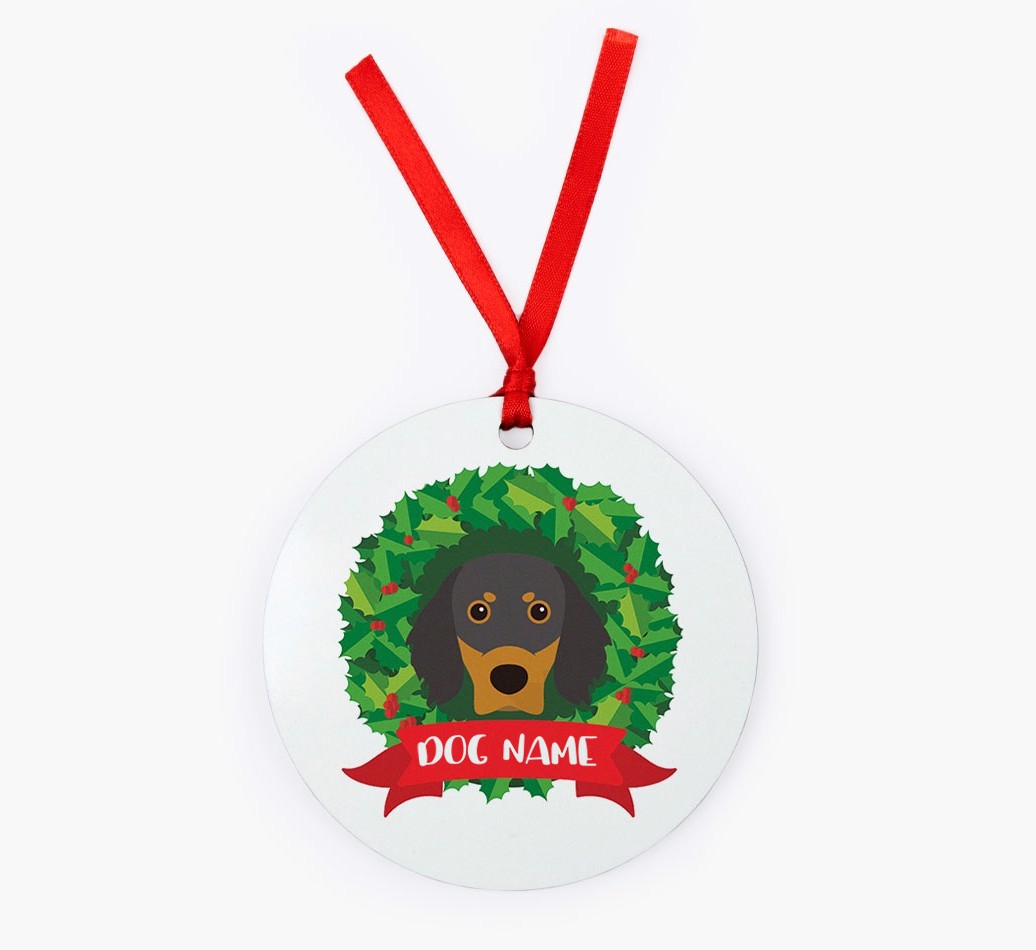 'Wreath' - Personalized {breedFullName} Christmas Decoration