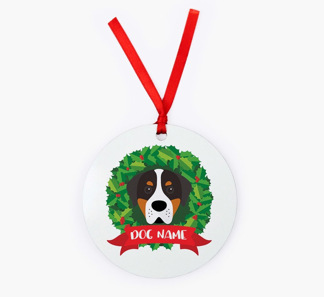 'Wreath' - Personalized {breedFullName} Christmas Decoration