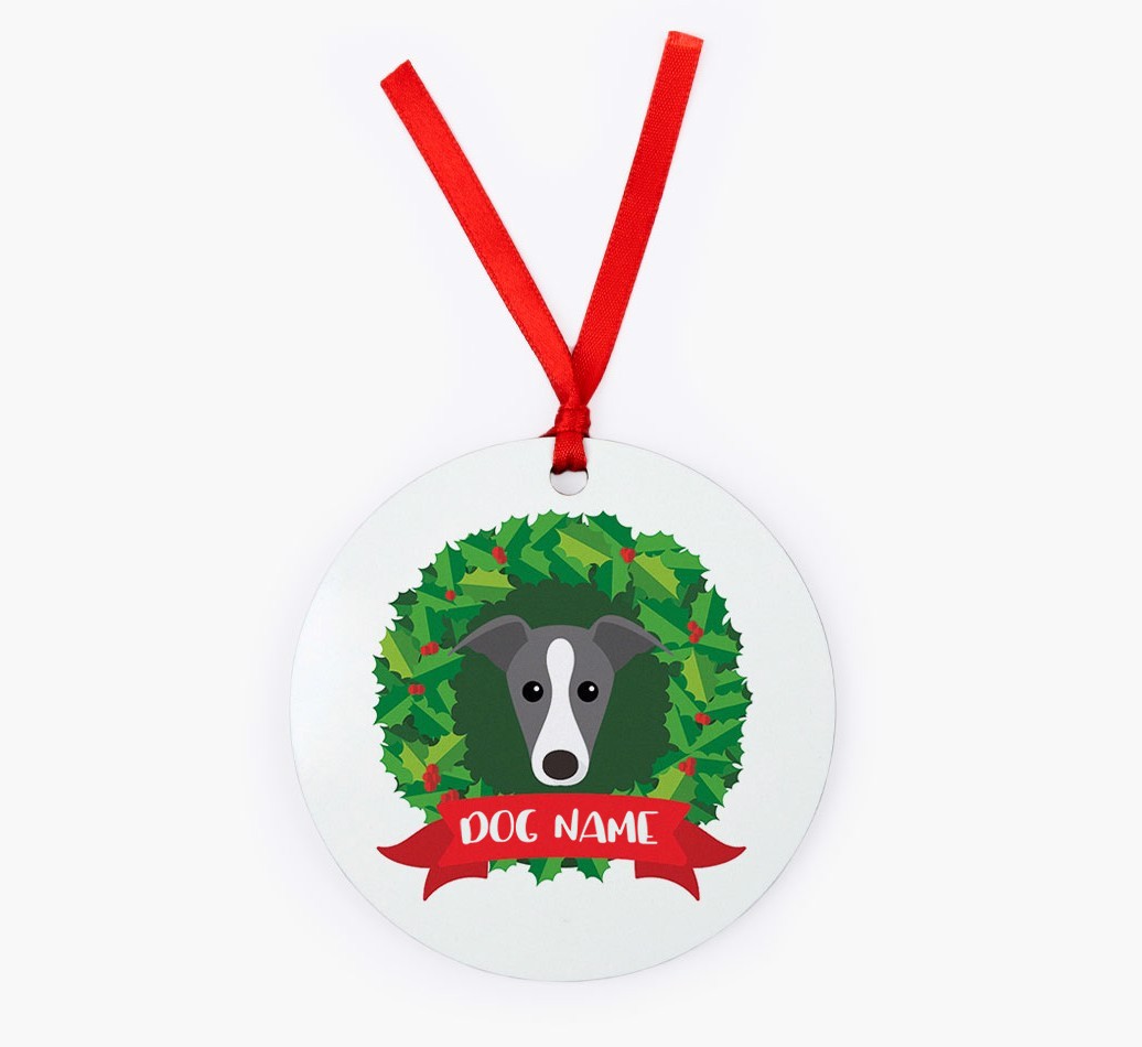'Wreath' - Personalized {breedFullName} Christmas Decoration