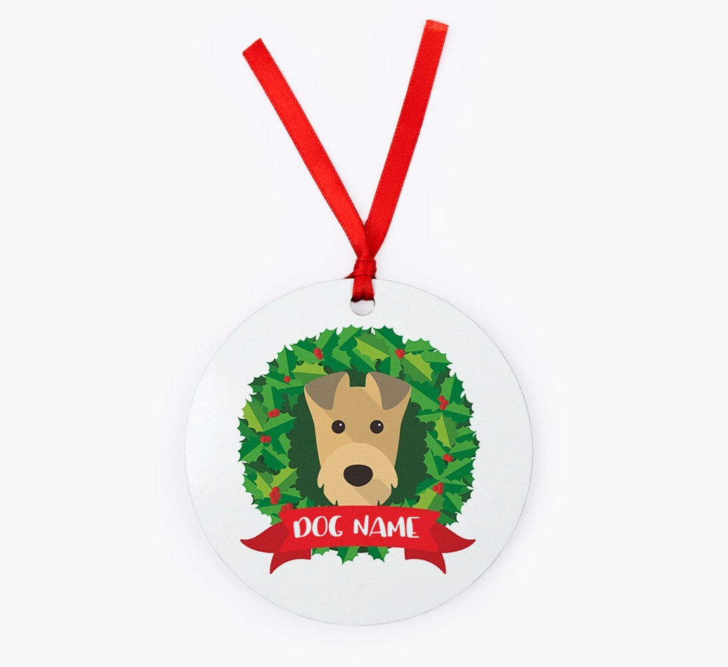 'Wreath' - Personalized {breedFullName} Christmas Decoration
