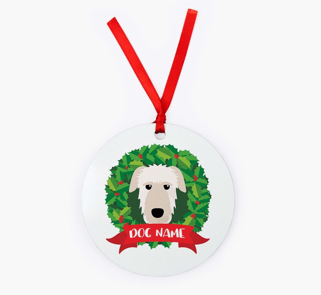'Wreath' - Personalized {breedFullName} Christmas Decoration