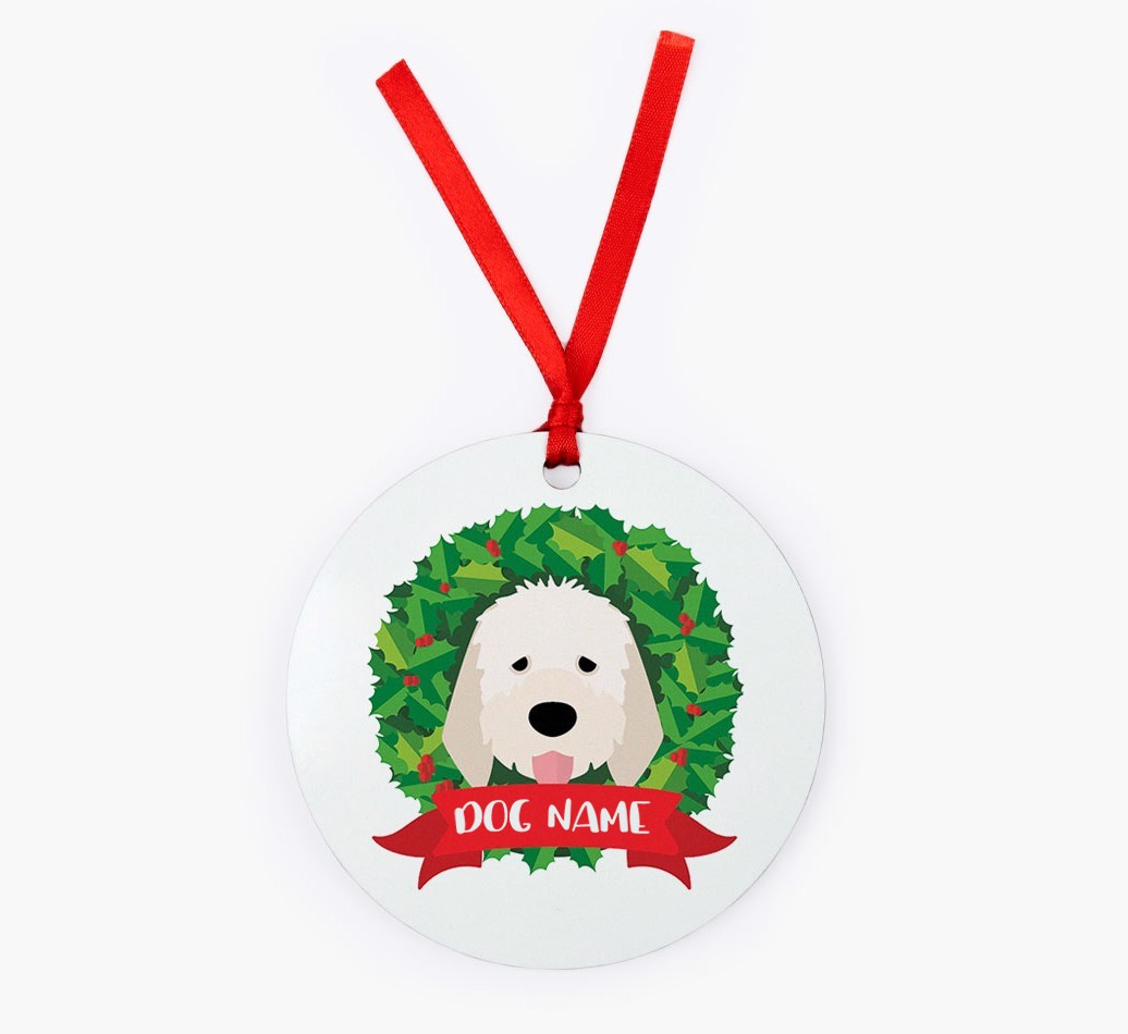 'Christmas Wreath' - Personalised {breedFullName} Christmas Decoration