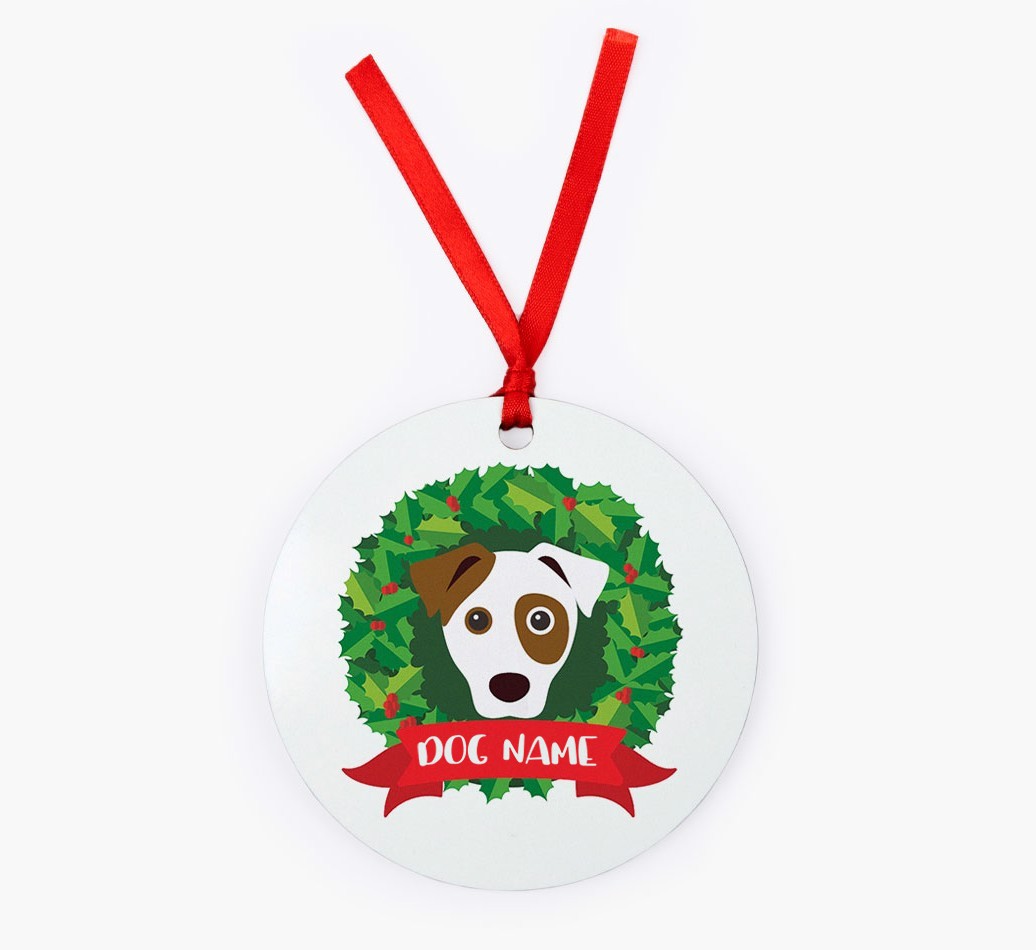 'Wreath' - Personalized {breedFullName} Christmas Decoration