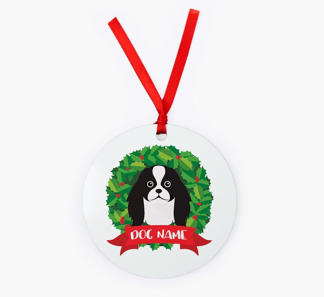 'Wreath' - Personalized {breedFullName} Christmas Decoration