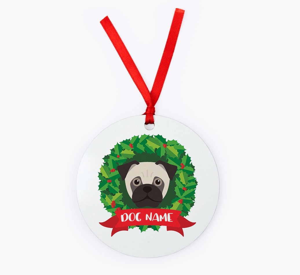 'Wreath' - Personalized {breedFullName} Christmas Decoration