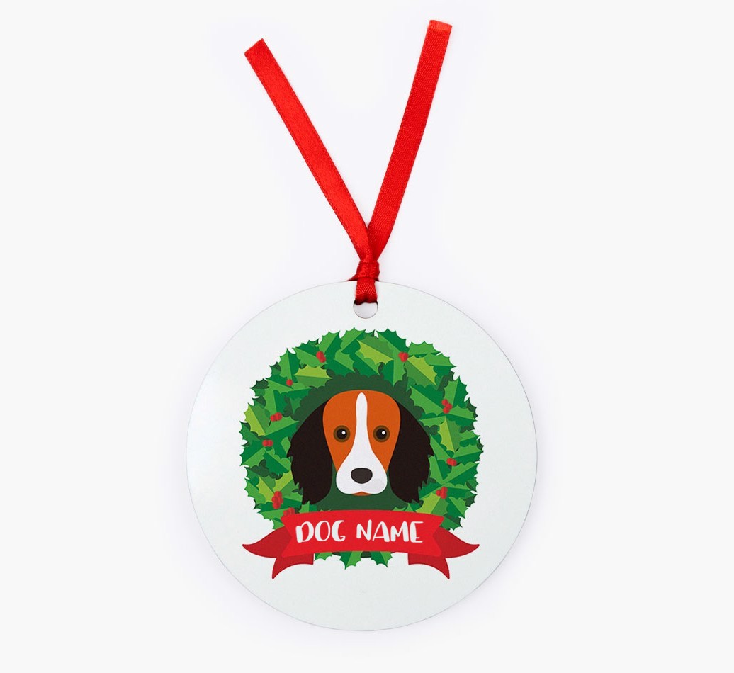 'Wreath' - Personalized {breedFullName} Christmas Decoration