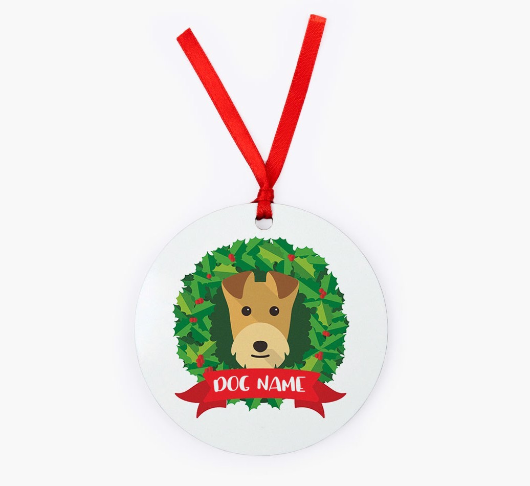'Wreath' - Personalized {breedFullName} Christmas Decoration