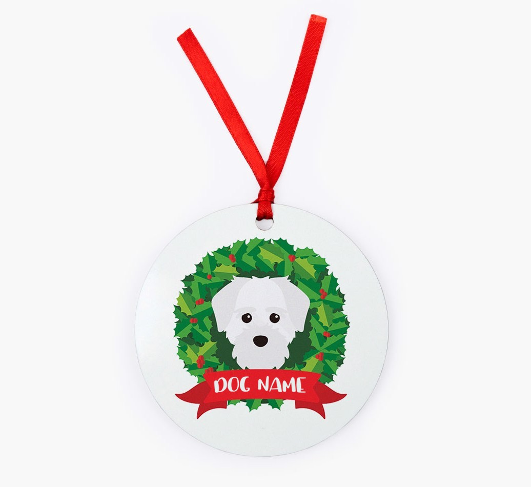 'Wreath' - Personalized {breedFullName} Christmas Decoration