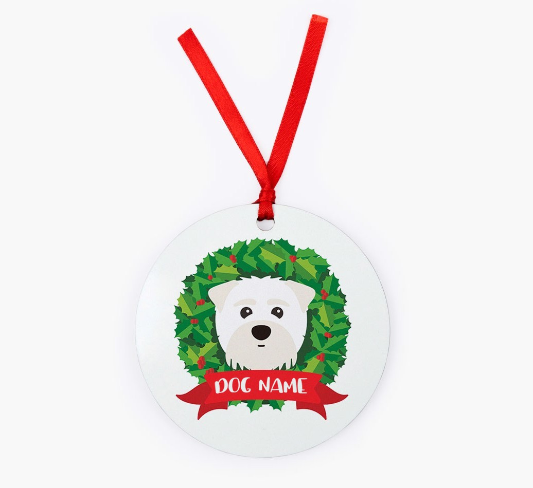 'Wreath' - Personalized {breedFullName} Christmas Decoration