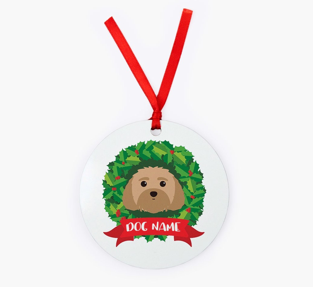 'Wreath' - Personalized {breedFullName} Christmas Decoration