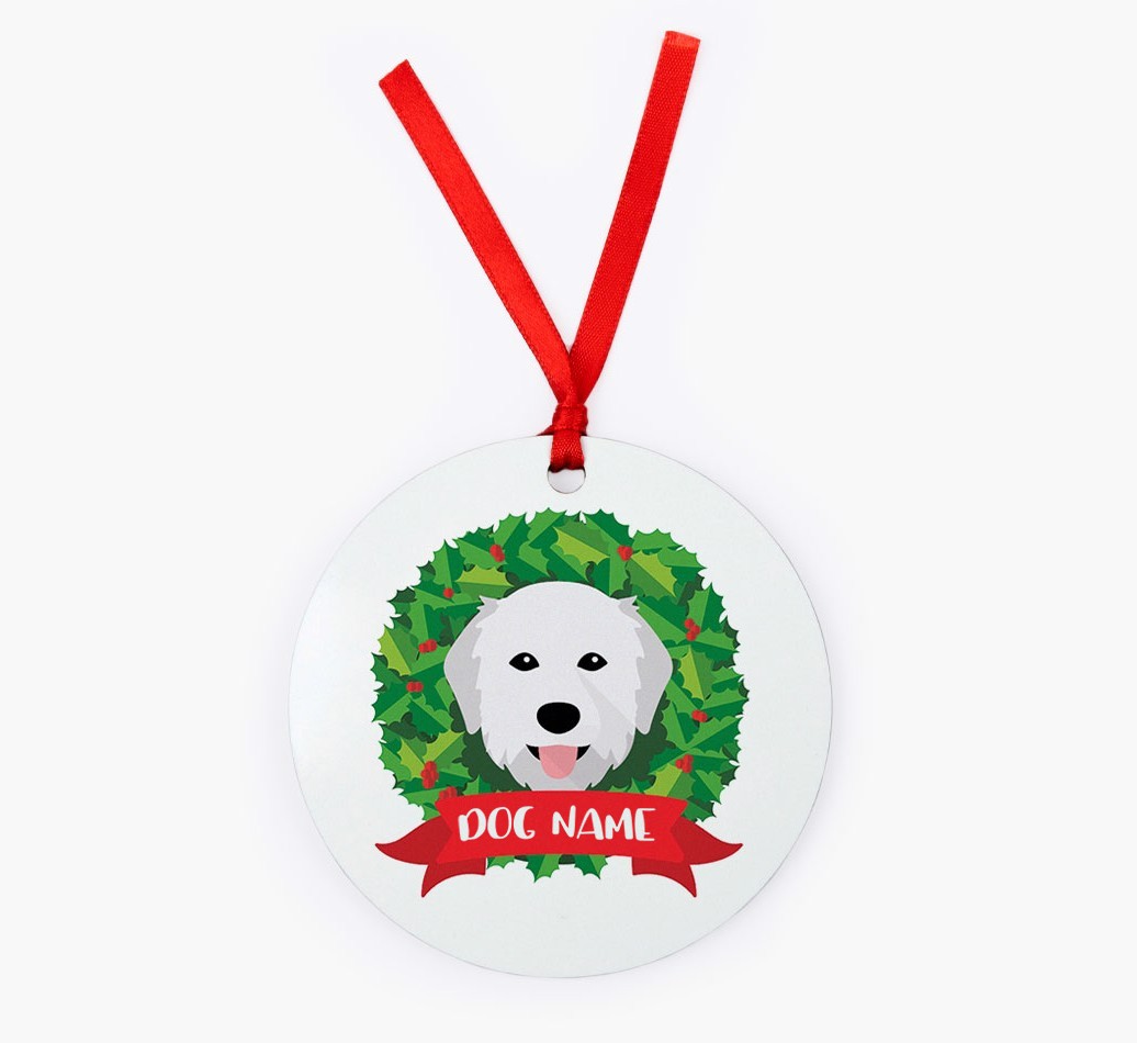 'Christmas Wreath' - Personalised {breedFullName} Christmas Decoration