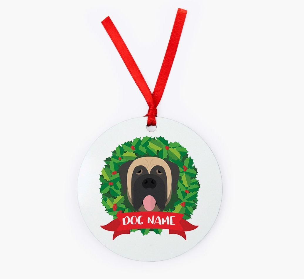 'Christmas Wreath' - Personalised {breedFullName} Christmas Decoration