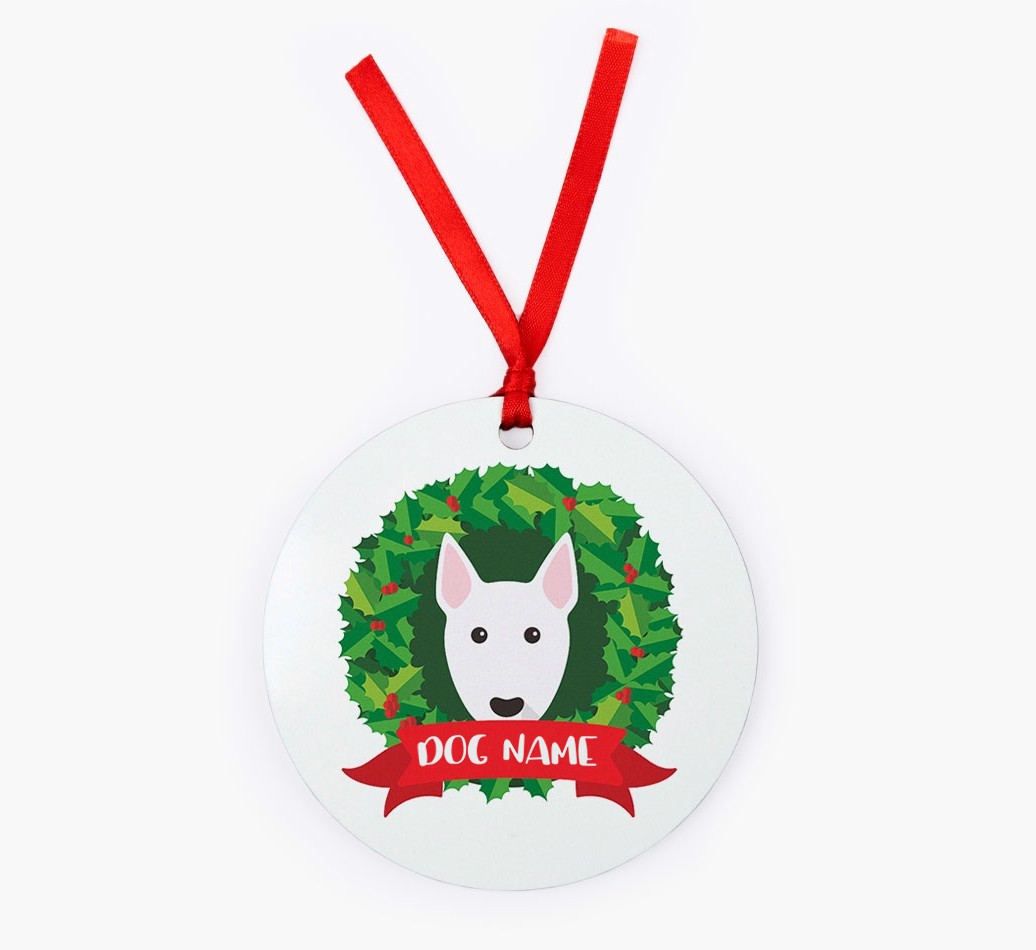 'Christmas Wreath' - Personalised {breedFullName} Christmas Decoration