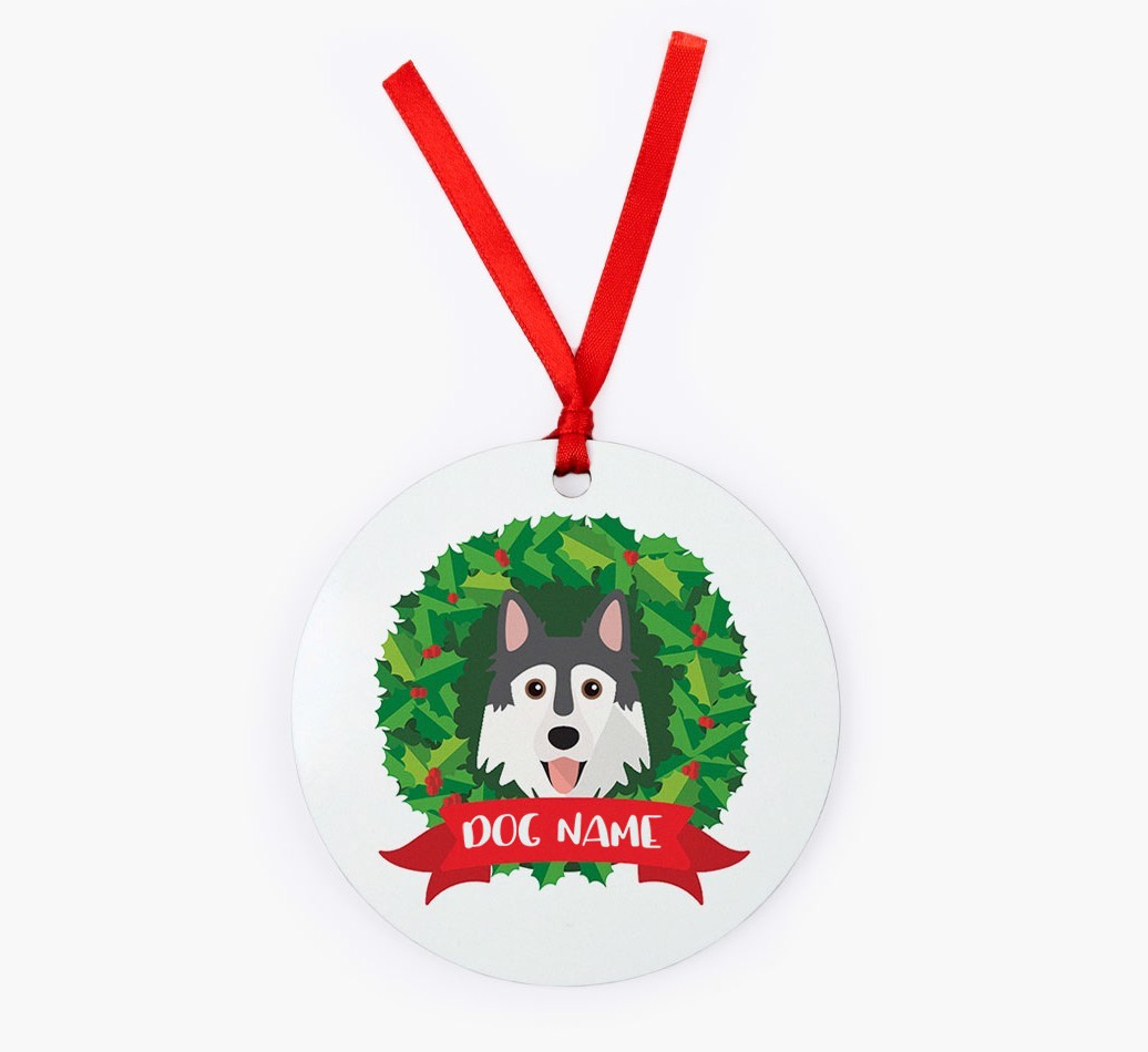 'Christmas Wreath' - Personalised {breedFullName} Christmas Decoration