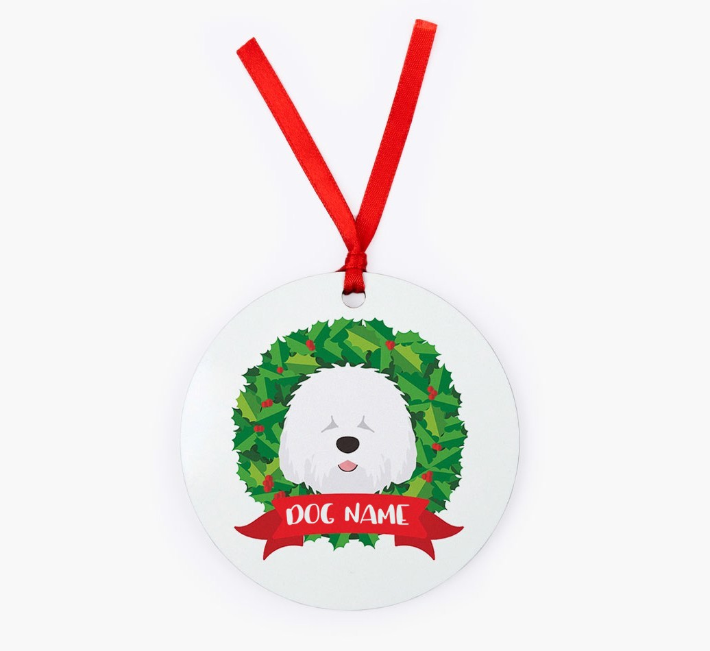 'Christmas Wreath' - Personalised {breedFullName} Christmas Decoration