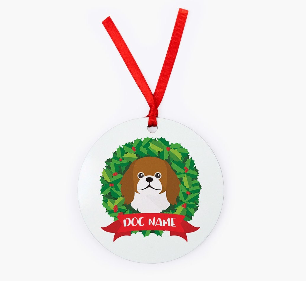 'Wreath' - Personalized {breedFullName} Christmas Decoration
