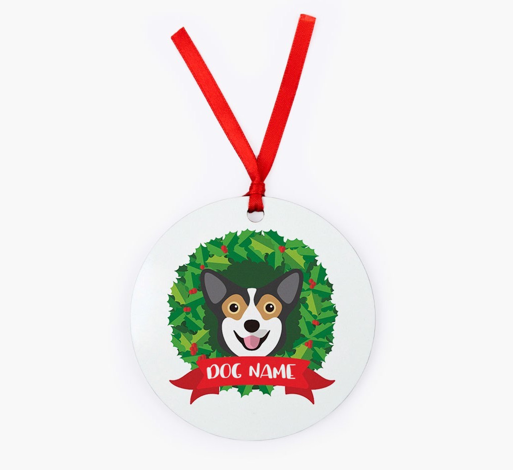 'Wreath' - Personalized {breedFullName} Christmas Decoration