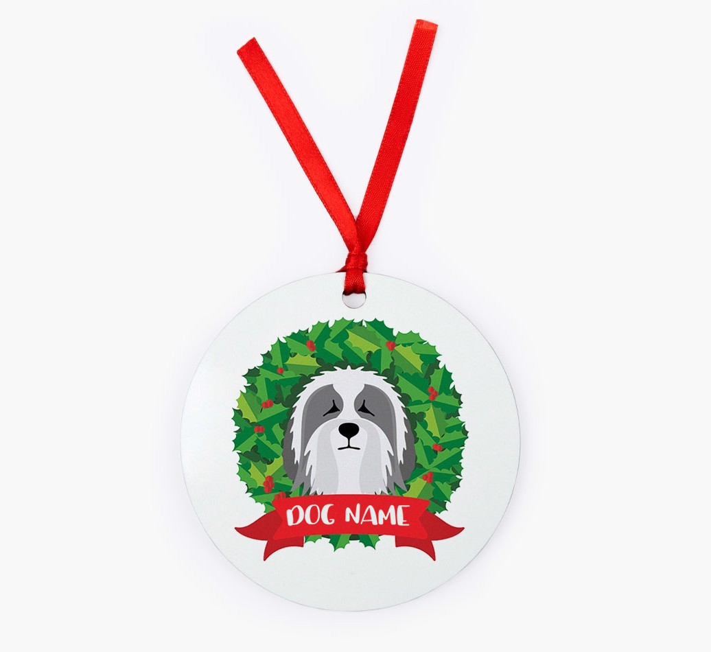 'Wreath' - Personalized {breedFullName} Christmas Decoration