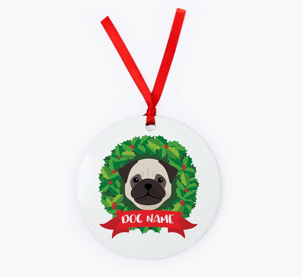 'Wreath' - Personalized {breedFullName} Christmas Decoration