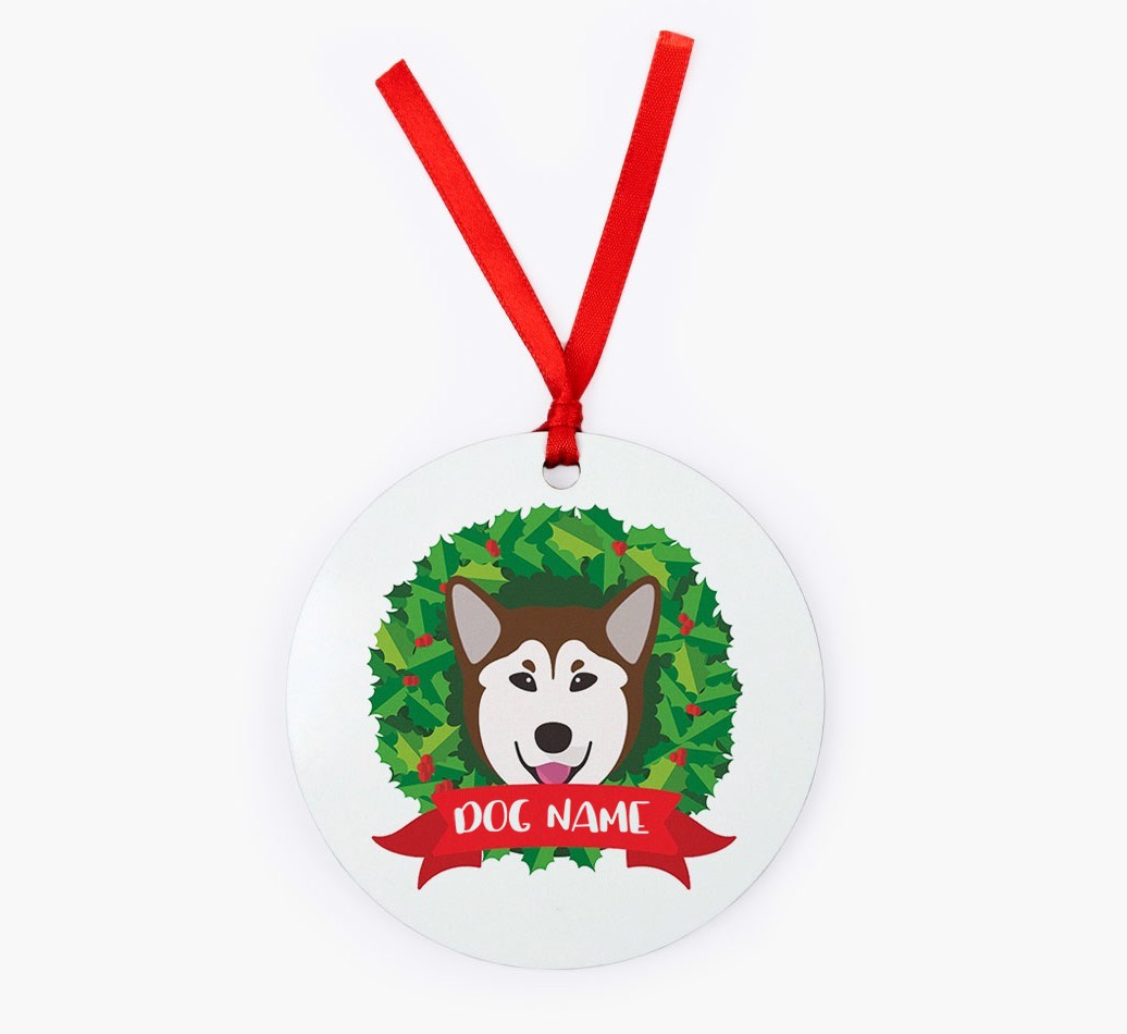 'Wreath' - Personalized {breedFullName} Christmas Decoration