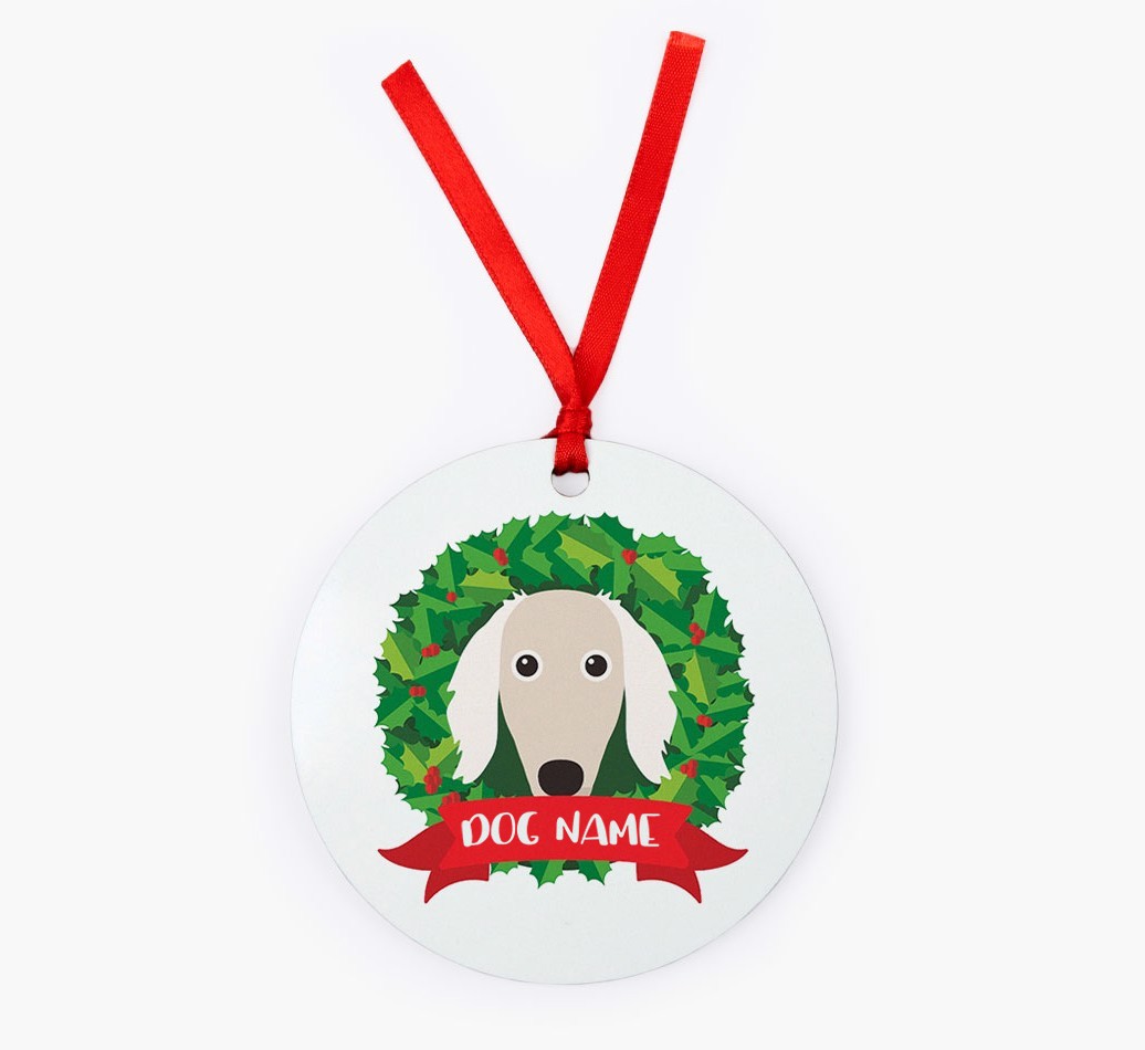 'Wreath' - Personalized {breedFullName} Christmas Decoration