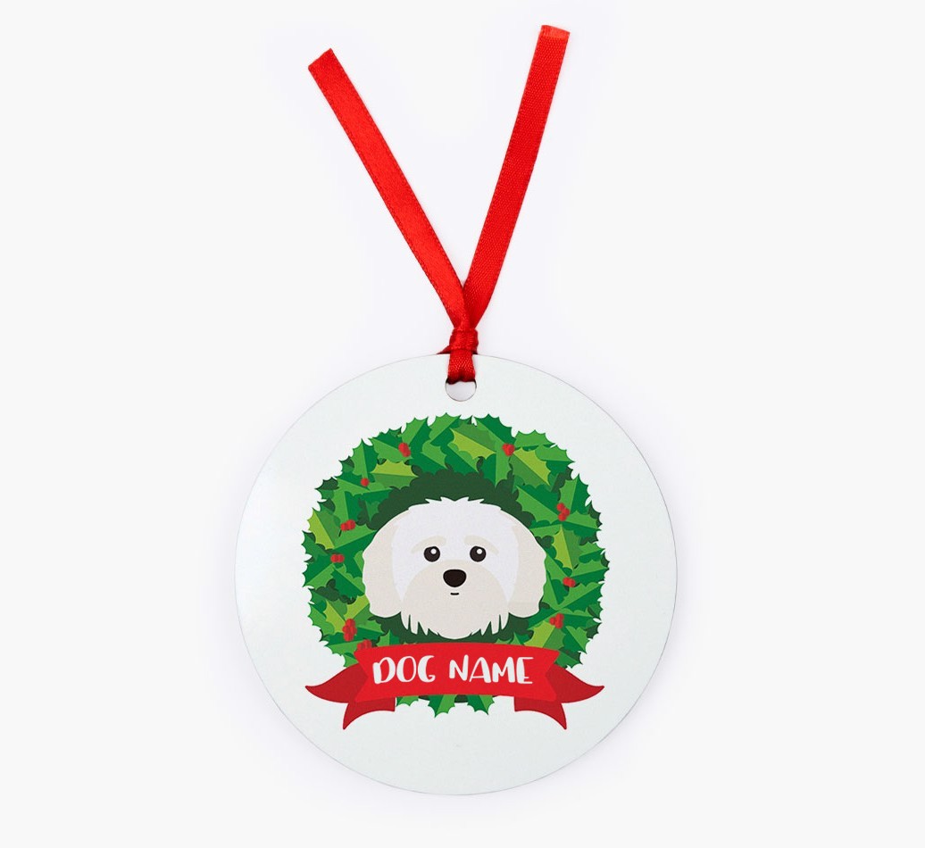 'Wreath' - Personalized {breedFullName} Christmas Decoration