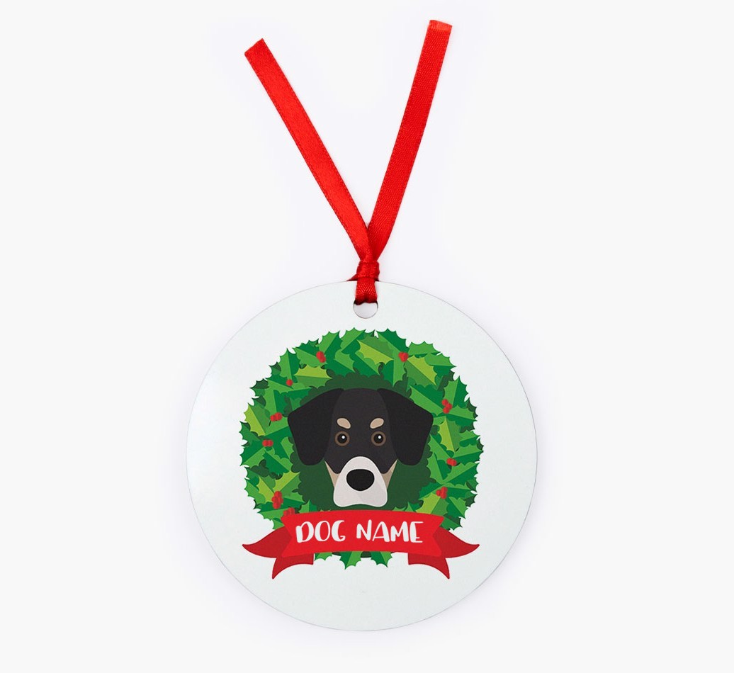 'Wreath' - Personalized {breedFullName} Christmas Decoration