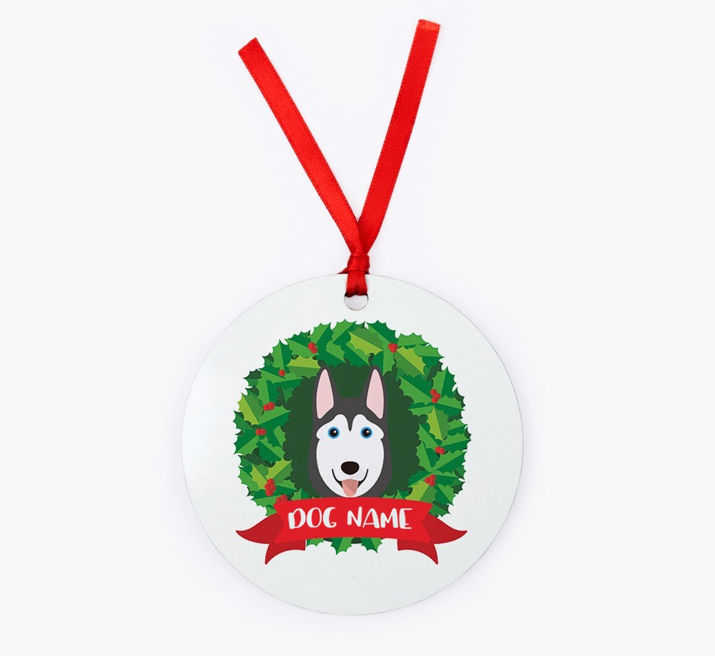 'Wreath' - Personalized {breedFullName} Christmas Decoration
