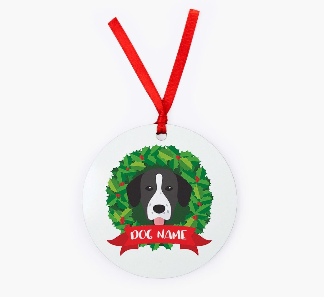'Wreath' - Personalized {breedFullName} Christmas Decoration