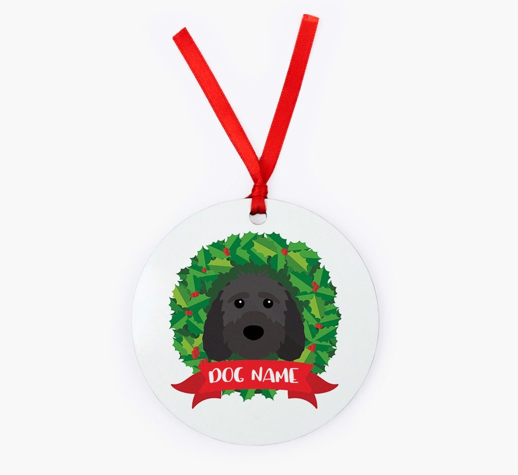 'Wreath' - Personalized {breedFullName} Christmas Decoration