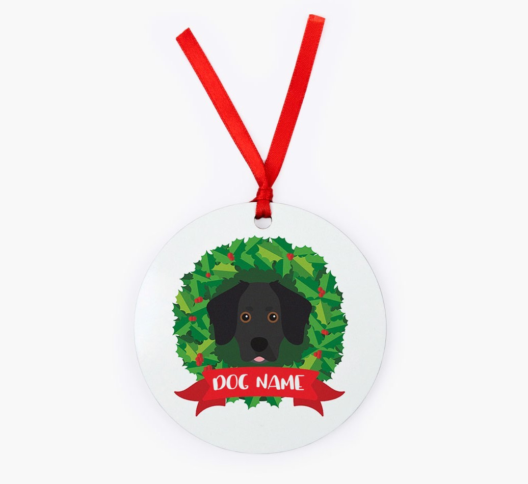 'Wreath' - Personalized {breedFullName} Christmas Decoration