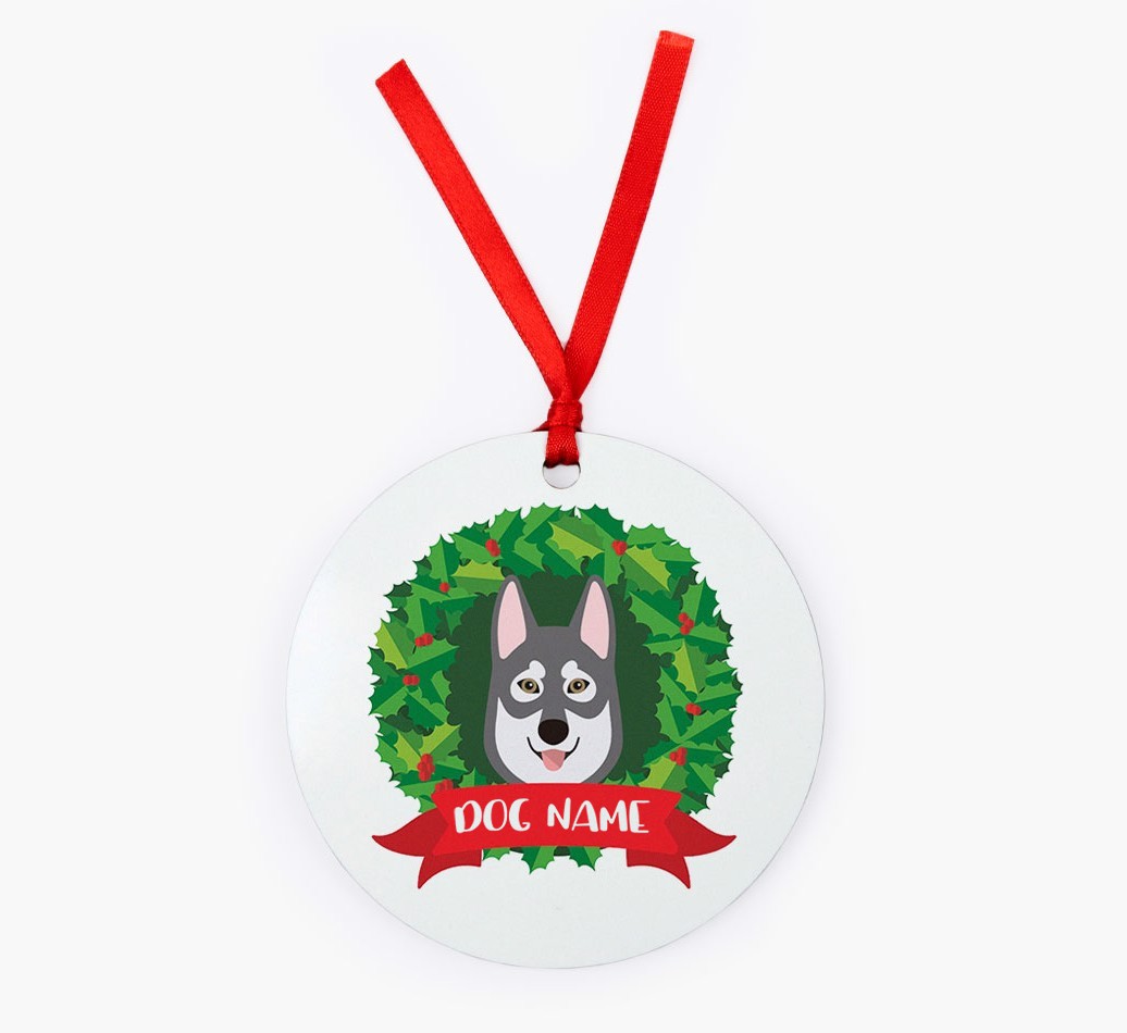 'Wreath' - Personalized {breedFullName} Christmas Decoration