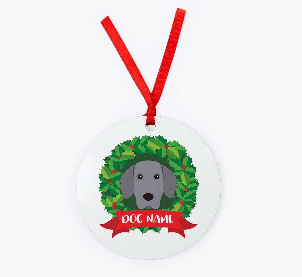 'Wreath' - Personalized {breedFullName} Christmas Decoration