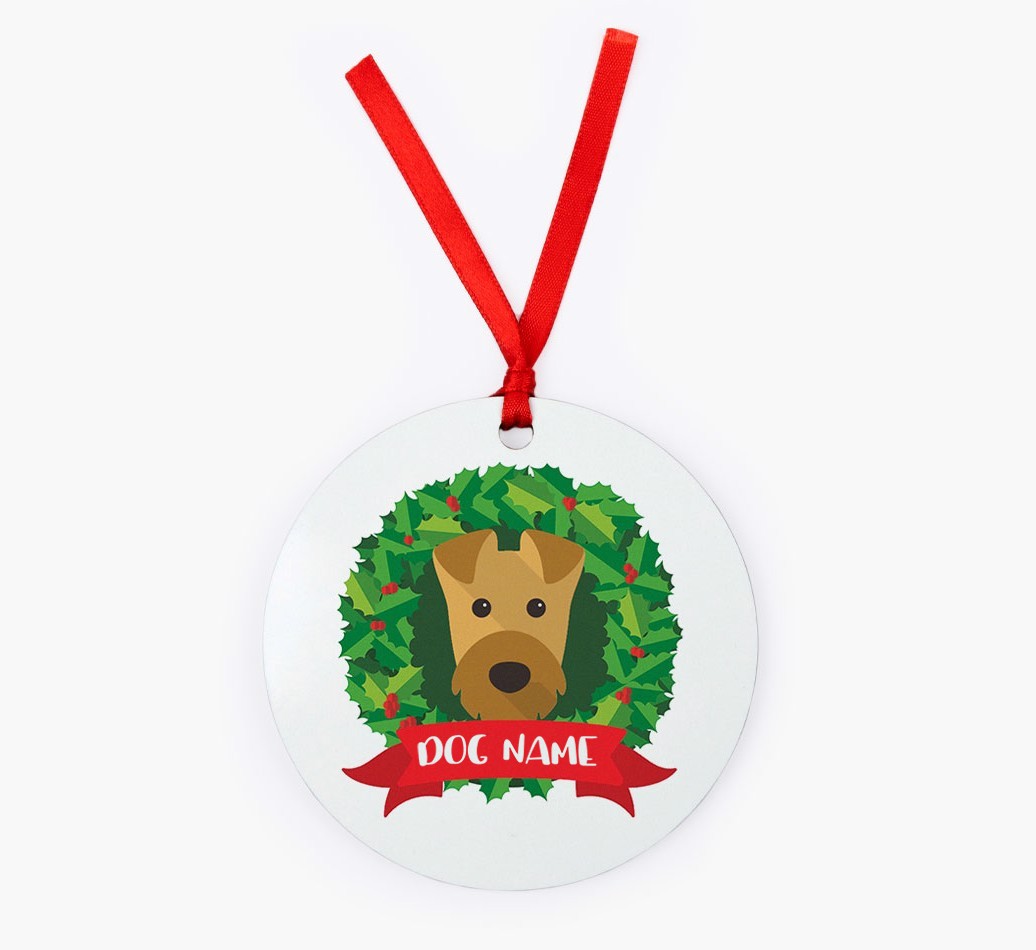 'Wreath' - Personalized {breedFullName} Christmas Decoration