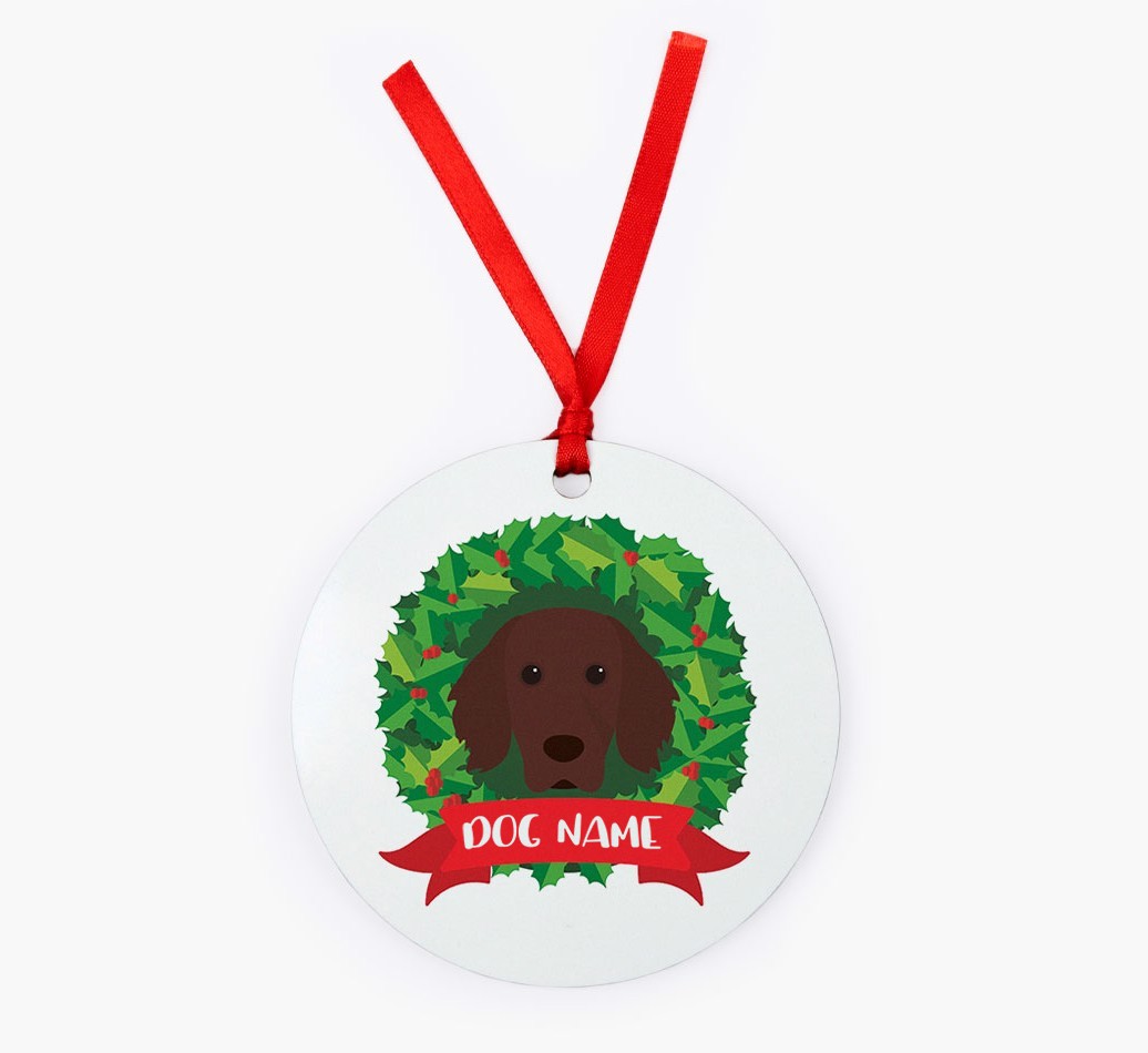 'Wreath' - Personalized {breedFullName} Christmas Decoration