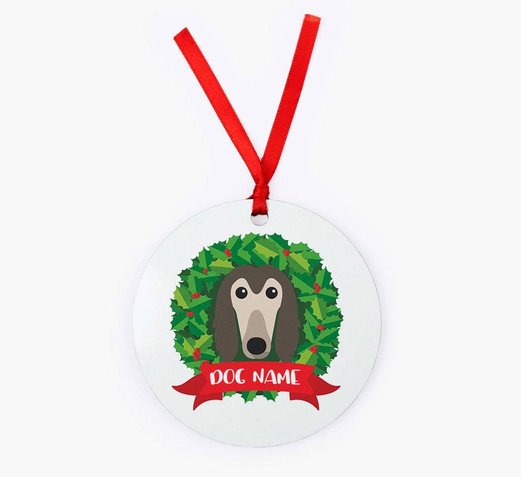 'Wreath' - Personalized {breedFullName} Christmas Decoration