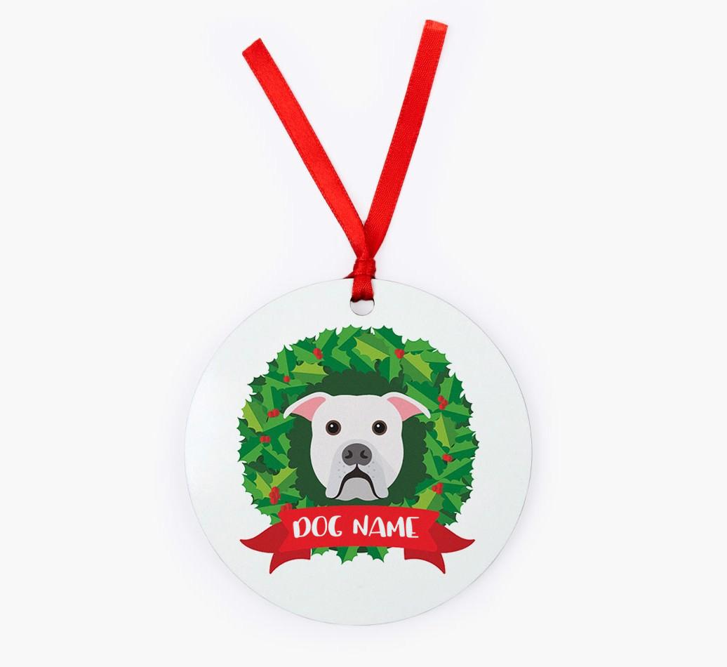 'Wreath' - Personalized {breedFullName} Christmas Decoration