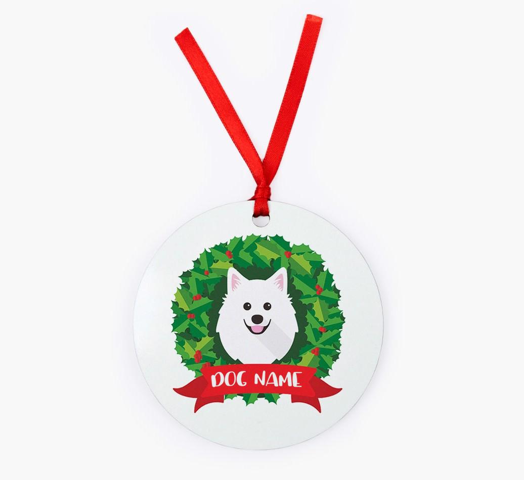 'Wreath' - Personalized {breedFullName} Christmas Decoration