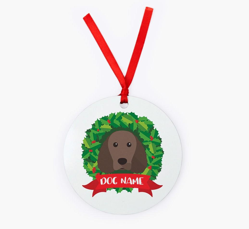 'Wreath' - Personalized {breedFullName} Christmas Decoration