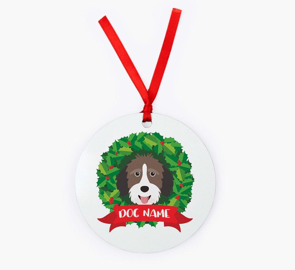 'Wreath' - Personalized {breedFullName} Christmas Decoration