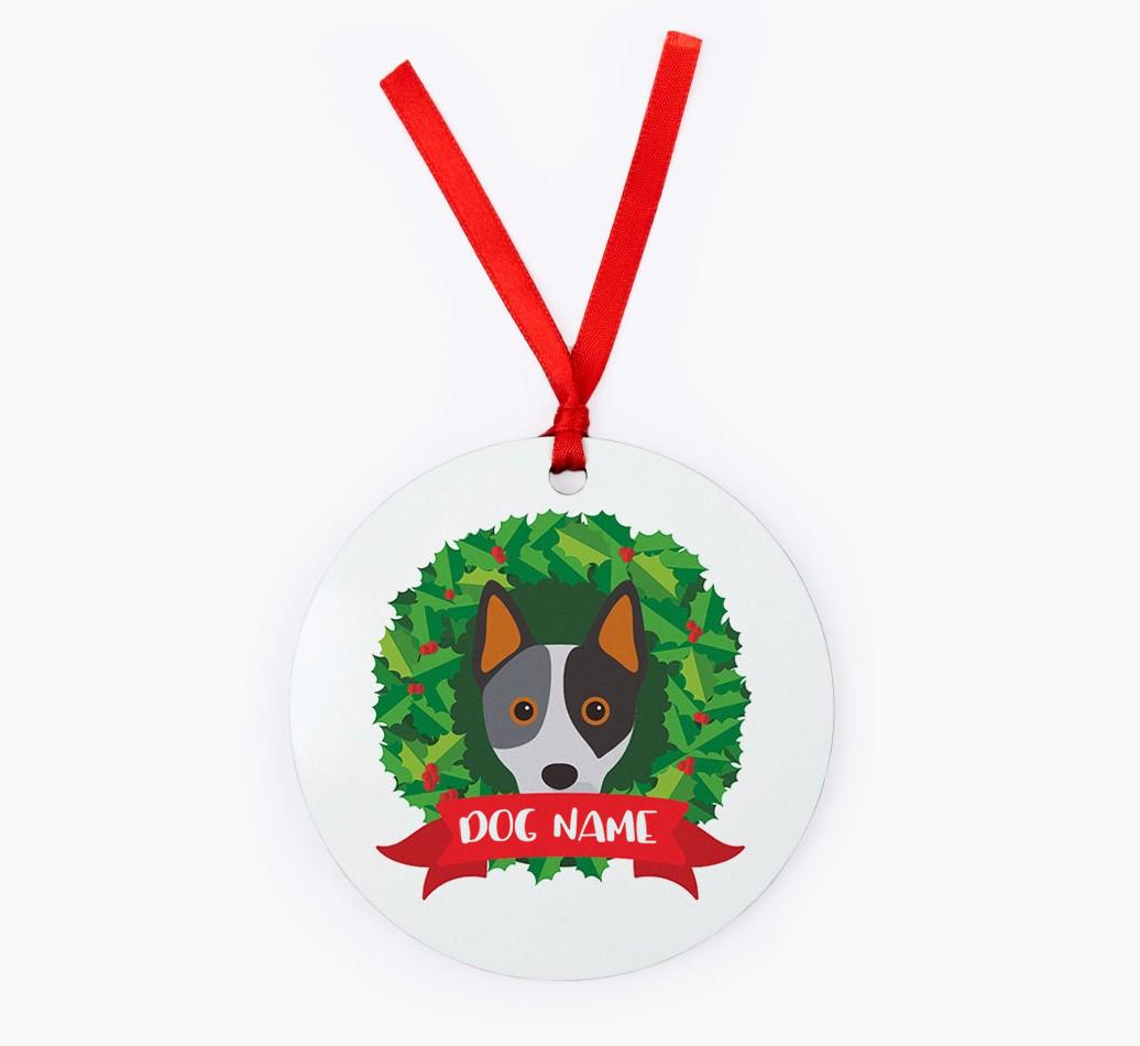 'Wreath' - Personalized {breedFullName} Christmas Decoration
