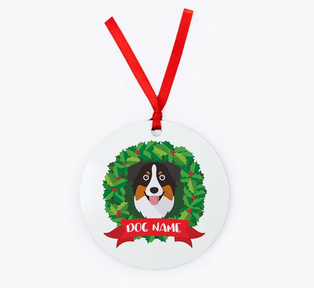 'Wreath' - Personalized {breedFullName} Christmas Decoration