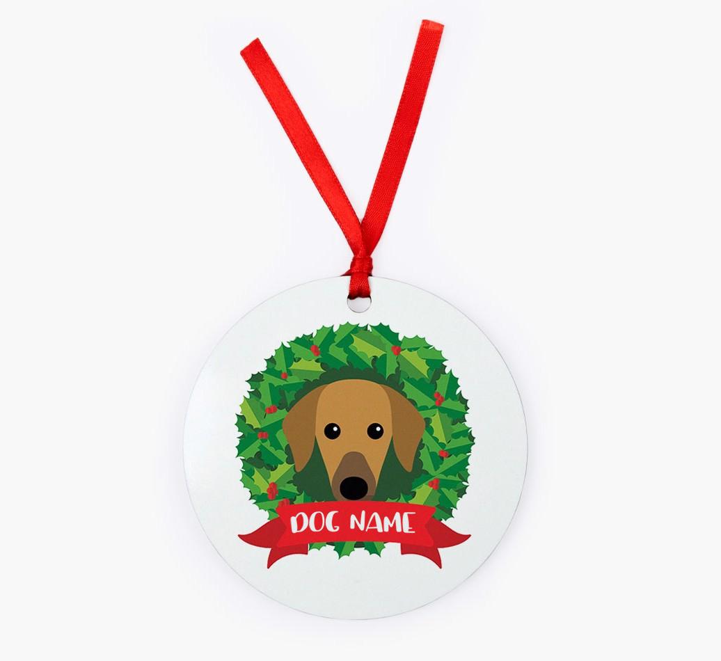 'Wreath' - Personalized {breedFullName} Christmas Decoration
