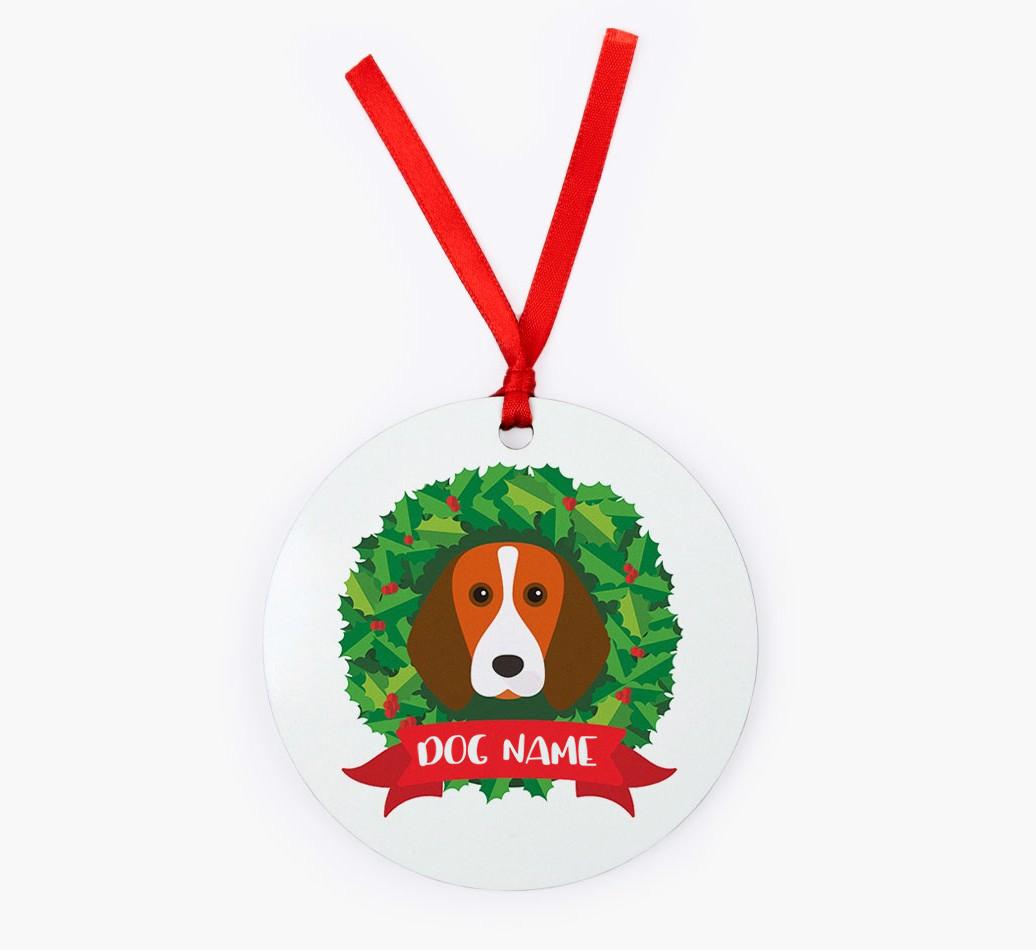 'Wreath' - Personalized {breedFullName} Christmas Decoration