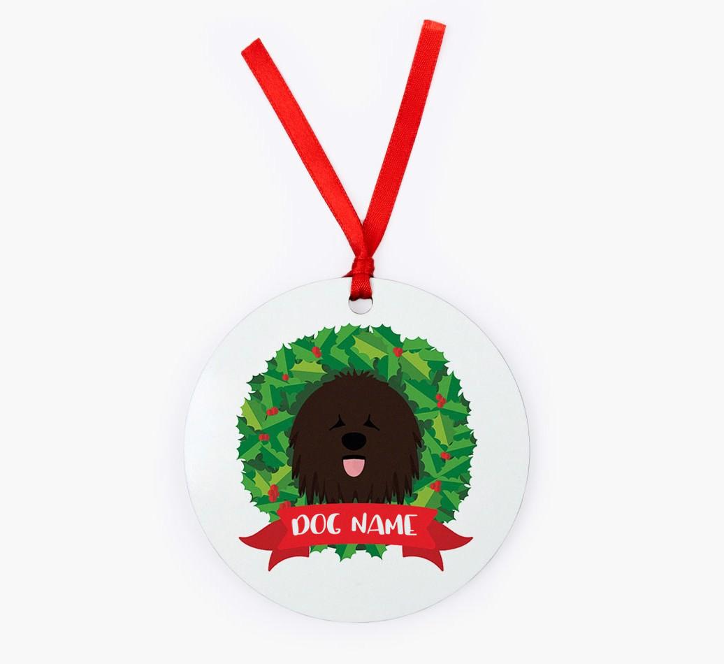 'Wreath' - Personalized {breedFullName} Christmas Decoration