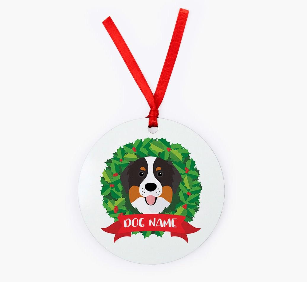 'Wreath' - Personalized {breedFullName} Christmas Decoration