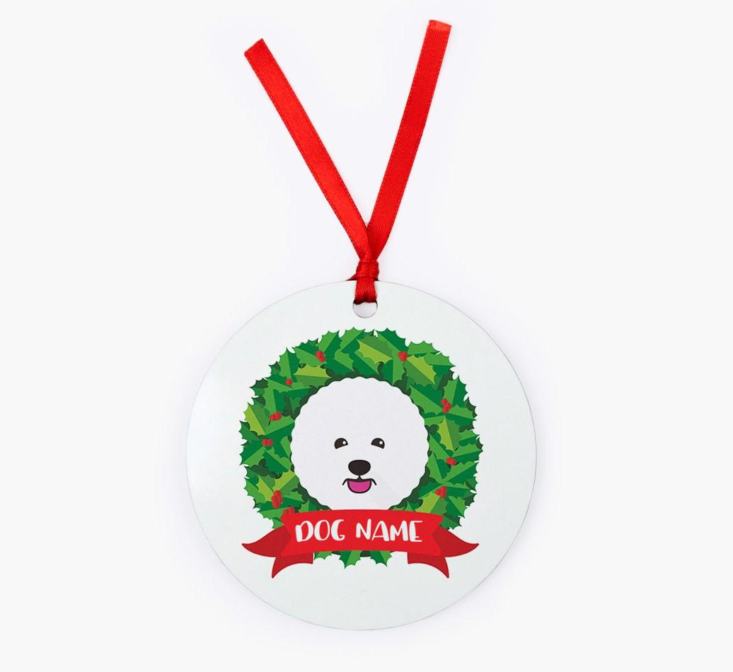 'Wreath' - Personalized {breedFullName} Christmas Decoration